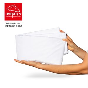 Protector de colchón sencillo antifluido con retardante al fuego color blanco 100 x 190 cm