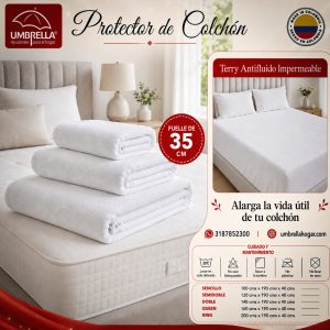 Protector de Colchón Terry  Doble - Impermeable Antifluido