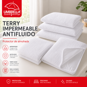 Protector de Almohada Terry, Impermeable, Antifluido 50 x 70